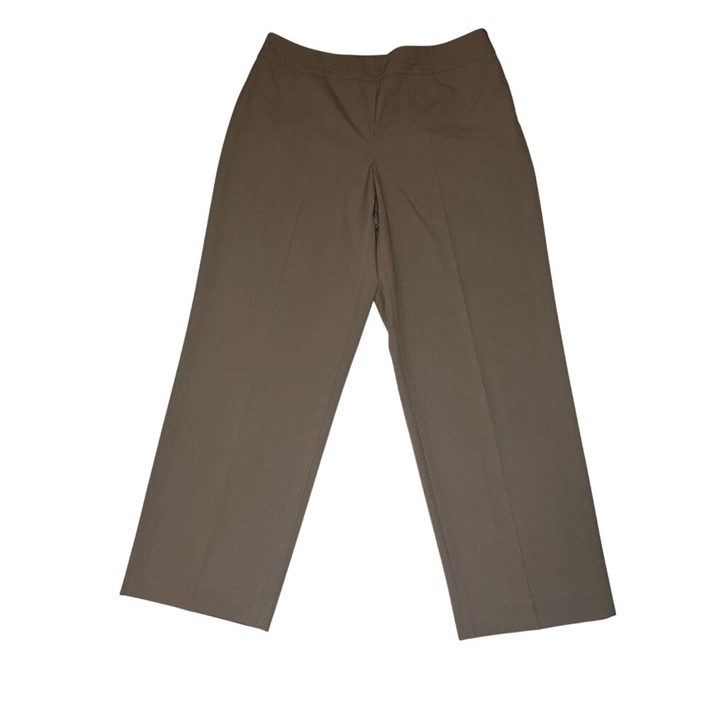 Talbots Petites Stretch Women’s Straight Leg Dress Pants Brown Size 10 Side Zip